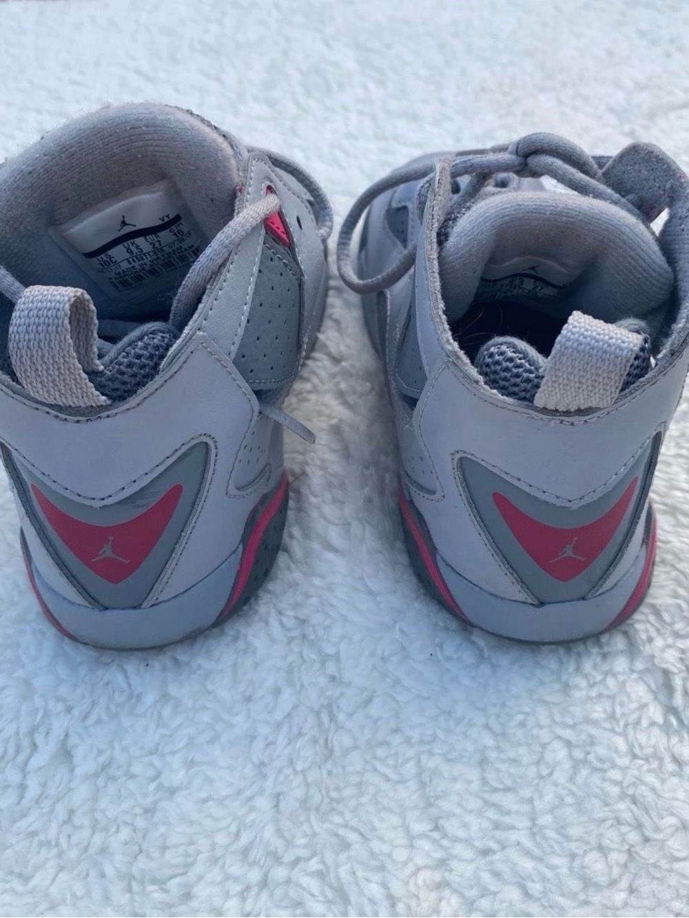Nike Air Jordan 7 Retro Toddler Size 10C Gray Hyper Pink Sneakers Shoes